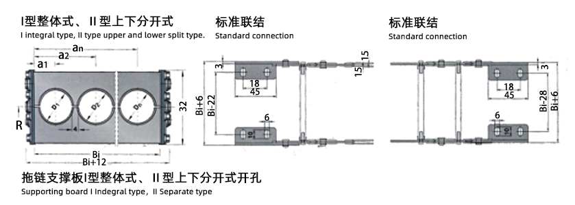 TL I、II型鋼制拖鏈上下分開式圖片